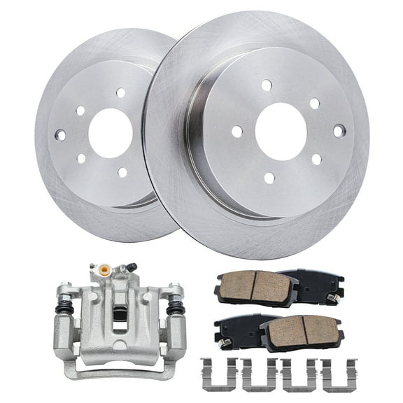 Detroit Axle - Rear Disc Rotors Brake Pads Left Caliper Replacement for 2010-2017 Chevrolet Equinox GMC Terrain