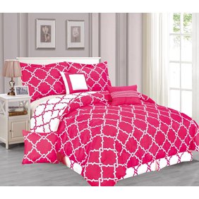 6 Piece Chevron Pink Comforter Set Walmart Com