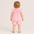 thumbnail image 4 of Girls' Short Sleeve Two Piece Summer Outfit Floral Playwear Set Play Clothing Bow Detail, 4 of 5
