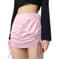 thumbnail image 3 of Pantalones con falda sexy plisada y cordón lateral para mujer - Falda corta de verano de color liso (2), 3 of 7