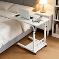 thumbnail image 4 of Adjustable Overbed Table with Wheels - Mobile Laptop & Dining Desk for Hospital Recovery, Home Care for Bedridden Adults, 4 of 12