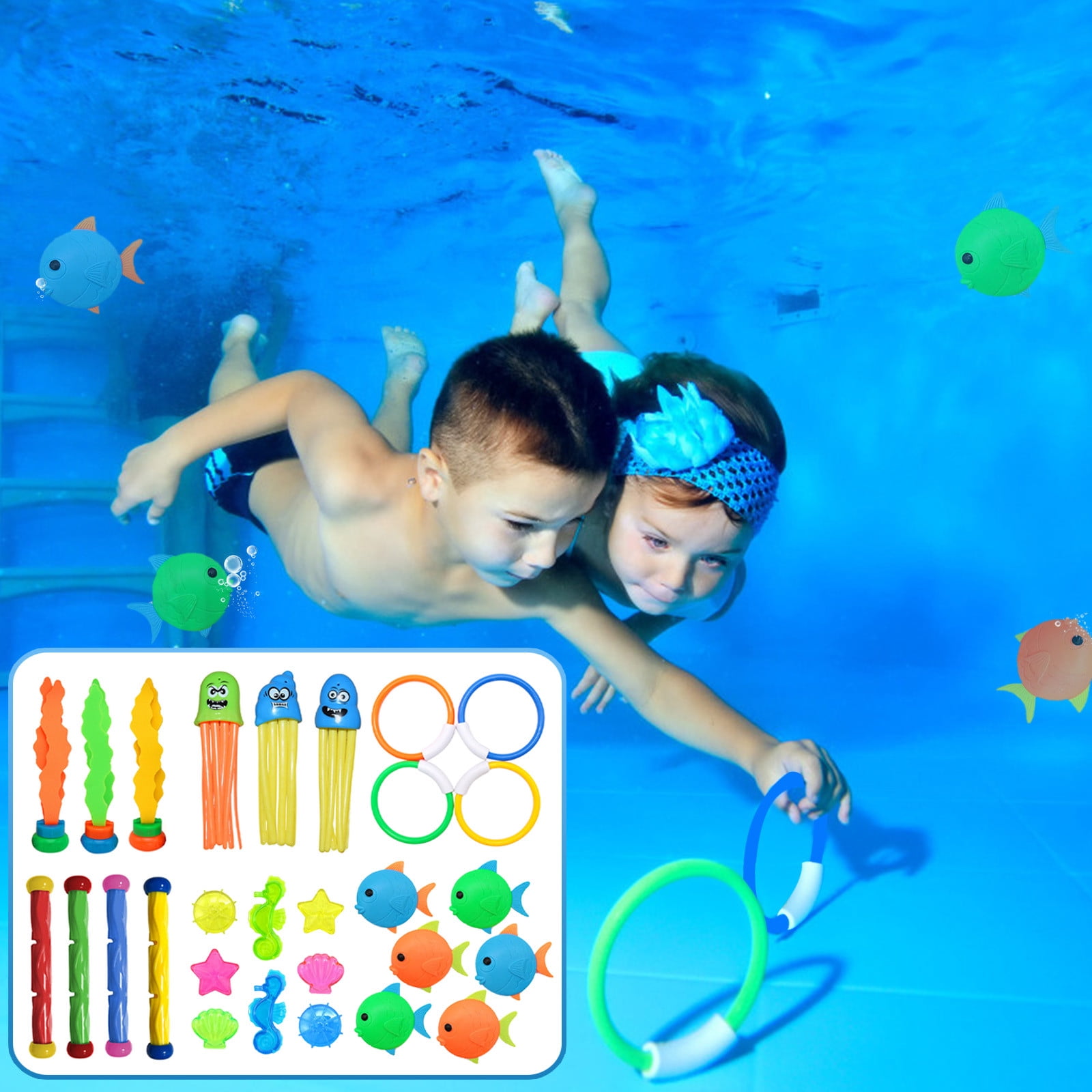 Aozowin Swimming Pool Diving Toys forKids Sinking Toys Set Underwater