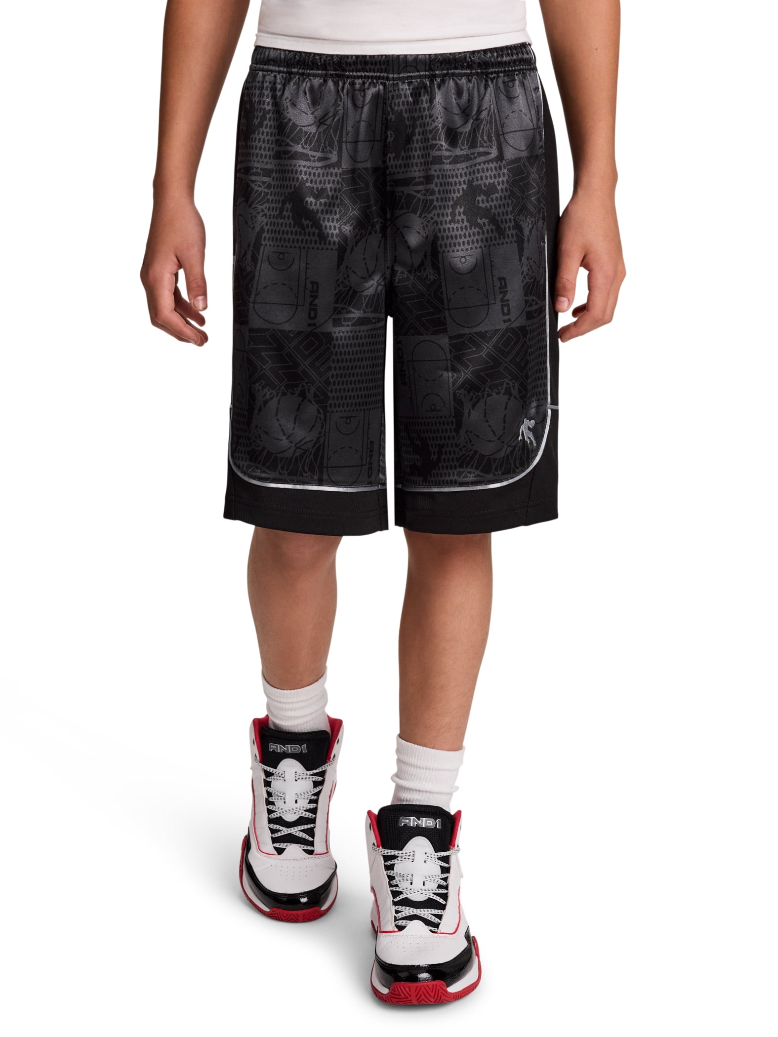 AND1 Boy's All Court Basketball Athletic Shorts, Sizes 4-18