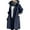 Navy, variant on Stichou Women's Trench Jackets Plus Size Casual Long Rain Jacket Fashion Winter Hooded Oversized Windbreaker Coats Outerwear Dark Green 2XL
