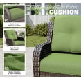 thumbnail image 6 of Meetleisure 6 Piece Wicker Patio Furniture Set, Rattan Chairs with 3-Seater Sofa, Ottomans, High Back, Deep Seating, Wide Armrest, Thick Cushions for Deck Porch, Green, 6 of 9