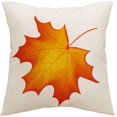 thumbnail image 3 of Housses d'Oreiller d'Automne 18x18 Pouces Ensemble de 4 Citrouilles de Récolte Feuilles Automne Vacances Rustique Lin Taie d'Oreiller Décorations de Ferme L'action de Grâce Décor d'Automne pour Canapé Canapé Intérieur Extérieur, 3 of 5