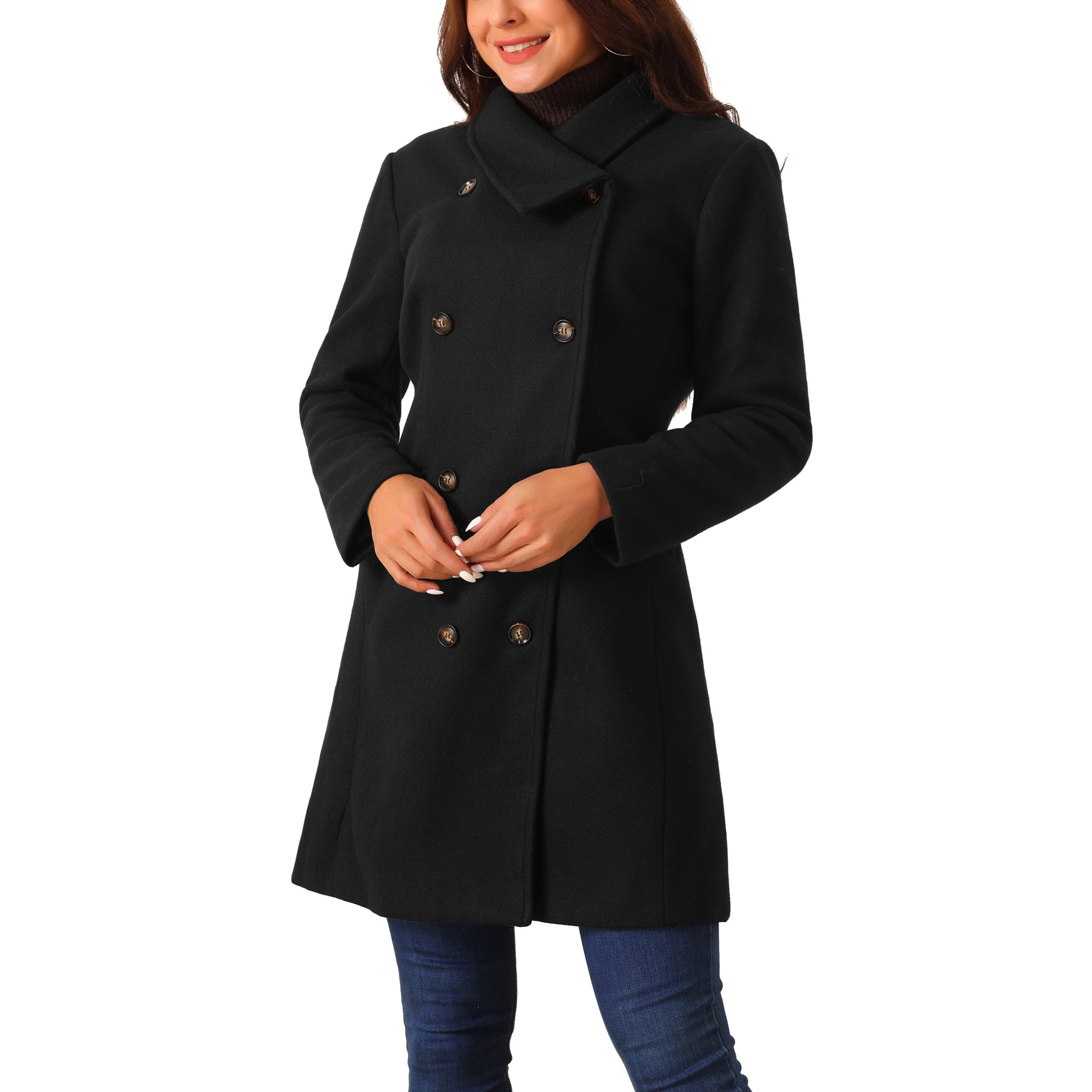 High neck peacoat discount
