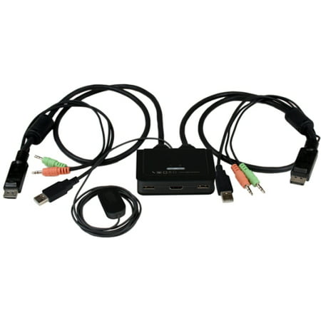 StarTech 2-Port USB HDMI Cable KVM Switch with Audio and Remote Switch,