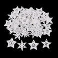 thumbnail image 2 of 50 White 30x30x2mm Mini Wooden Snowflake Star Shapes Pieces Decor Embellishment Card Making Wedding Favors Christmas Ornaments, 2 of 8
