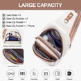 thumbnail image 4 of Bolso cruzado Lexiyat antirrobo con RFID de cuero beige, 4 of 6