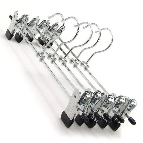 10Pcs Clothes Hangers Stainless Steel Clip Stand Hanger Adjustable