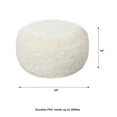 thumbnail image 3 of KAWELL Mongolian Faux Fur Inflatable Ottoman, Round Foot Rest, Vanity Stool, Makeup Stool, Accent Furniture, Ivory White, Machine Washable, 3 of 6