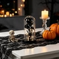thumbnail image 5 of Halloween Decorations LED Light Up Black Rose Skull Skeleton Hand in Glass Dome Battery-Operated Tabletop Decor with Fairy Lights Spooky Gothic Party Decor Gifts For Mom Wife Her, 5 of 6
