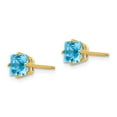 thumbnail image 2 of 14K Yellow Gold Earring Stud Women'S Swiss Blue Topaz Center Stone Mounting Square 6 mm, 2 of 3