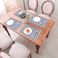 thumbnail image 6 of LNWH Blue Line Check Pattern Placemats, 1 PCS Heat Resistant Washable PVC Table Mats, 18"x12", 6 of 6