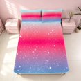 thumbnail image 4 of Homewish Psychedelic Stars Bed Sheets, Blue Pink Ombre Full Size Sheets, 4pcs (1 Flat Sheet, 1 Fitted Sheet and 2 Pillowcases), 4 of 6