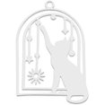 thumbnail image 1 of 5Pcs 201 Stainless Steel Cat Pendants Birdcage with Cat Pendant Charm Stainless Steel Color Metal Charms Pendant for Women DIY Necklace Bracelet Earring Jewelry Craft Making 32x21.5x1mm Hole: 1.6mm, 1 of 1
