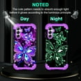 thumbnail image 5 of Casetego for Samsung Galaxy A16 5G Case,Glow in The Dark Three Layer Heavy Duty Shockproof Protection Hard Plastic Bumper+Soft Silicone Protective Case,Dark Purple Butterfly, 5 of 8