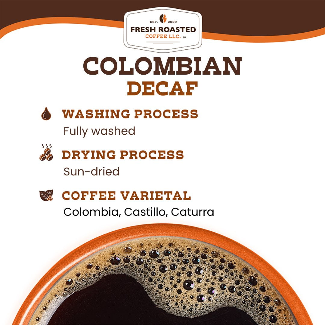 Fresh Roasted Coffee, Colombian Decaf Coffee, Medium Roast, Drip Ground, 32 oz 2 lbs