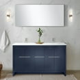 thumbnail image 5 of Lafarre 60 in W Navy Blue Double Vanity, Cultured Marble Top & Brushed Nickel Faucet Set, 5 of 6