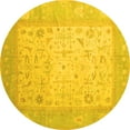 thumbnail image 1 of Ahgly Company Machine Washable Indoor Round Persian Yellow Traditional Area Rugs, 5' Round, 1 of 4