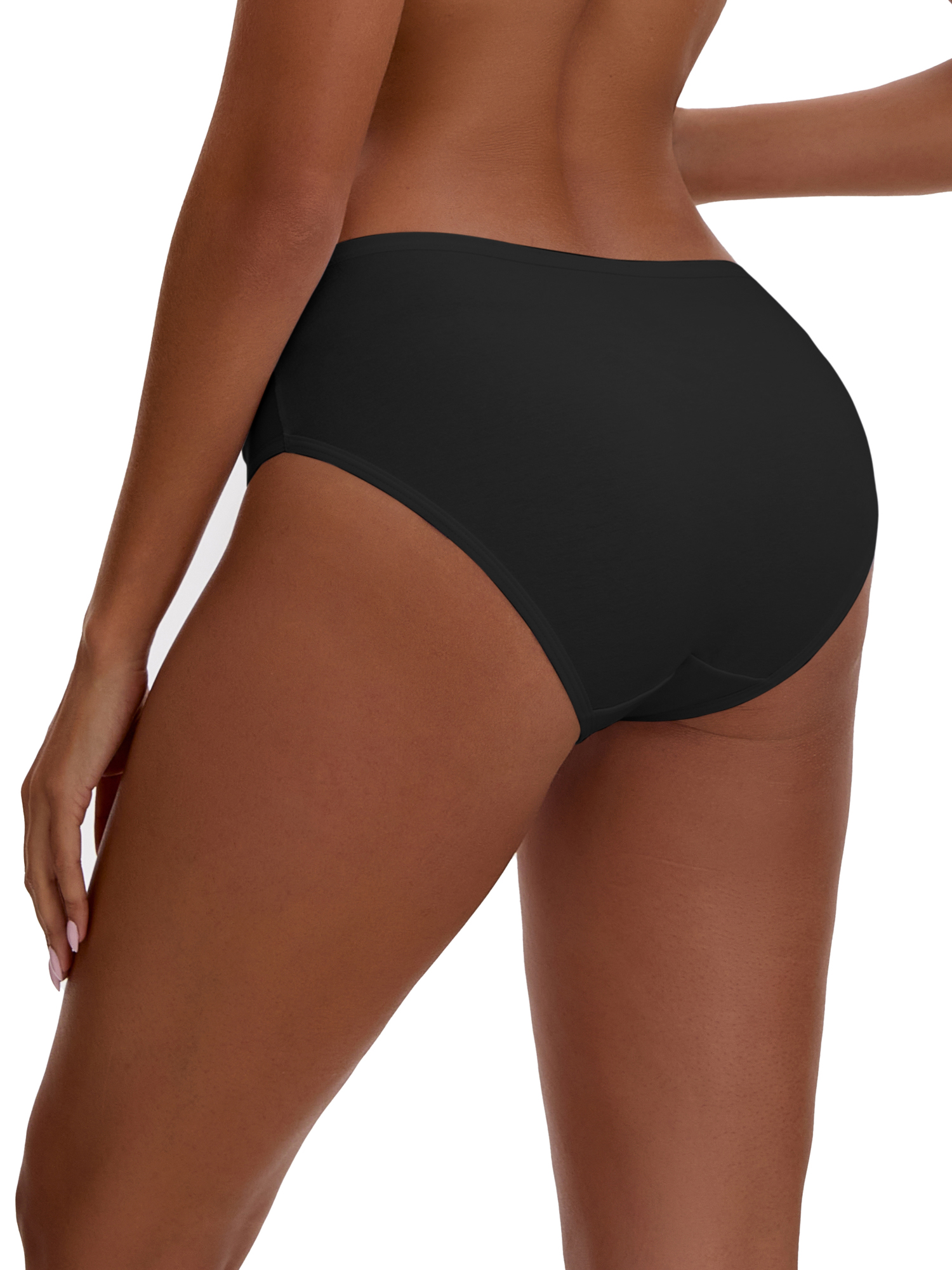 Unique Bargains Women's Cotton Mid-Waisted Full Coverage Briefs XL Black