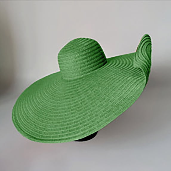Women Foldable Oversized Beach Straw Hats Extra Wide Beach Hat Foldable Roll up Floppy Sun Hat Summer UV Protection Hat Green Free Size