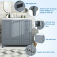 thumbnail image 6 of Harper & Bright Designs 36" Modern Bathroom Vanity with Sink and USB Charging, Bathroom Storage Vanity Cabinet with Two Doors and Three Drawers, White & Gray Blue, 6 of 16