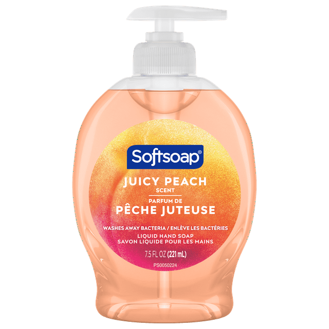 Softsoap Juicy Peach Liquid Hand Soap, Kitchen and Bathroom Hand Soap, 221 ml
