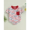 thumbnail image 2 of Binpure Baby Boys Summer Jumpsuit,Newborn Infant Casual Letter Print Short Sleeve Romper for 0-18 Months, 2 of 6
