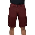 thumbnail image 5 of RAW X Mens Belted 12.5" Inseam Knee Length Cargo Shorts, Wine, 32, 5 of 7