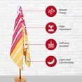 thumbnail image 5 of Superior Striped Cotton Large Oversized Beach Towel, 34" x 68", Warm, Red/ Yellow, 5 of 12