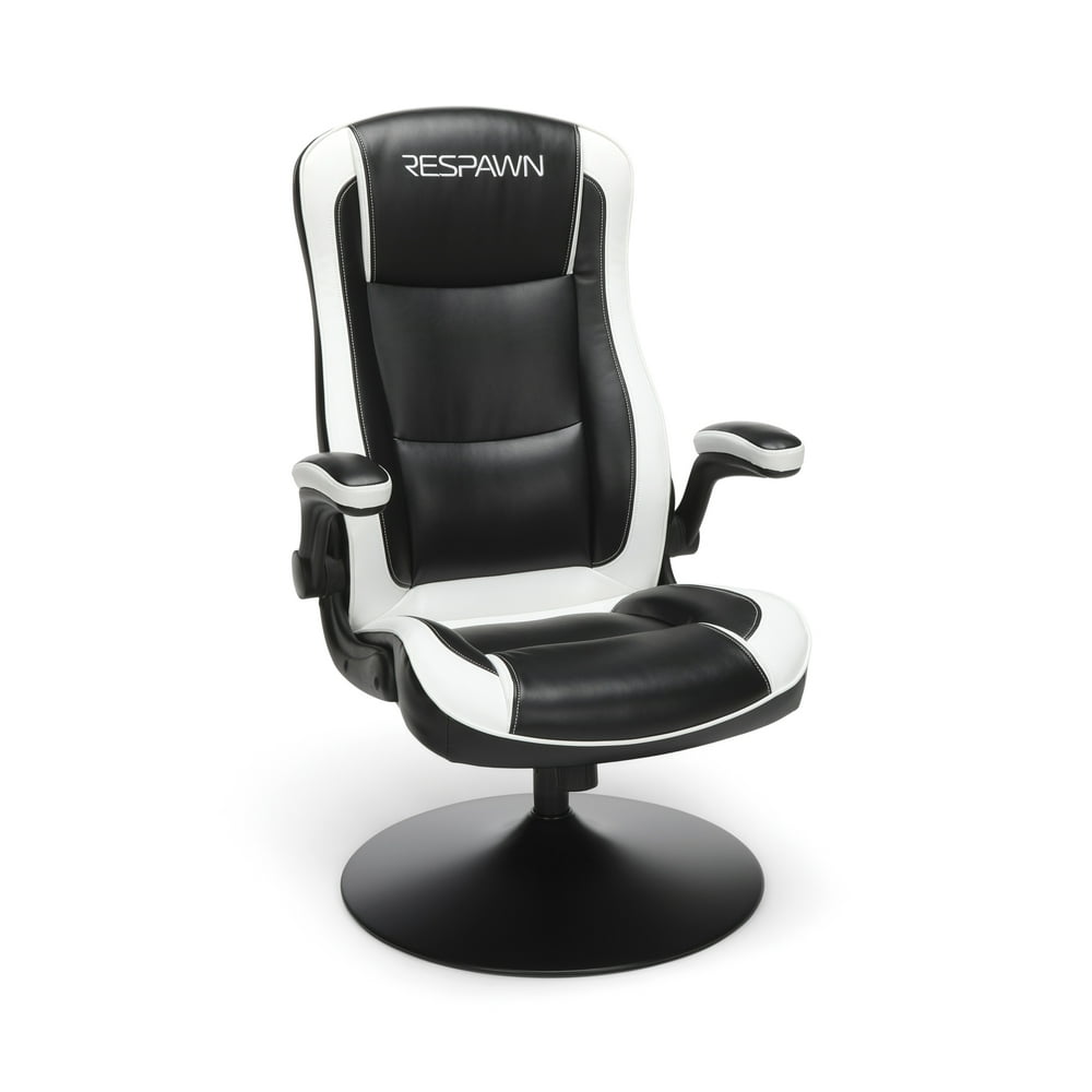 RESPAWN800 Racing Style Gaming Rocker Chair, Rocking Gaming Chair, in White (RSP800BLKWHT