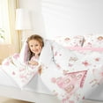 thumbnail image 4 of Manfei Pink Castle Elf Queen Comforter Set,Dreamy Fairy Tale Bedding Sets,Kawaii Flowers Butterflies Bedding Comforter Set For Girls Kids,Ultra Soft Home Decor Reversible,3 Pieces, 4 of 8