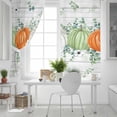 thumbnail image 5 of Fsddascl Fall Blackout Curtains for Bedroom/Living Room, Thermal Insulated Kitchen Curtains, Orange Green Pumpkin Thanksgiving Eucalyptus Wood Grommet Darkening Window Treatment Drapes 27.5"x39"x2, 5 of 6