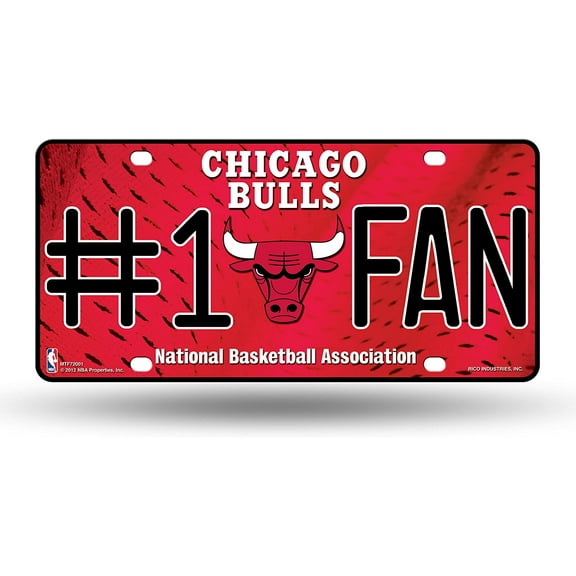 Bulls #1 Fan Metal License Plate Tag