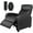 With massage-Black, variant on Gianna Recliner Chair No Massage, Home Theater Seating with Lumbar Support, Adjustable Push Back Overstuffed High-Density Sponge Reclining for Living Room, Gray