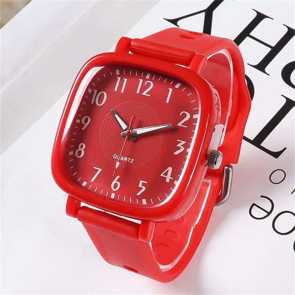 Resicozy Womens Watches Quartz Waterproof Watch for Women Casual Fashion Wrist Watches Easy Reader Watch with Silicone Strap Red