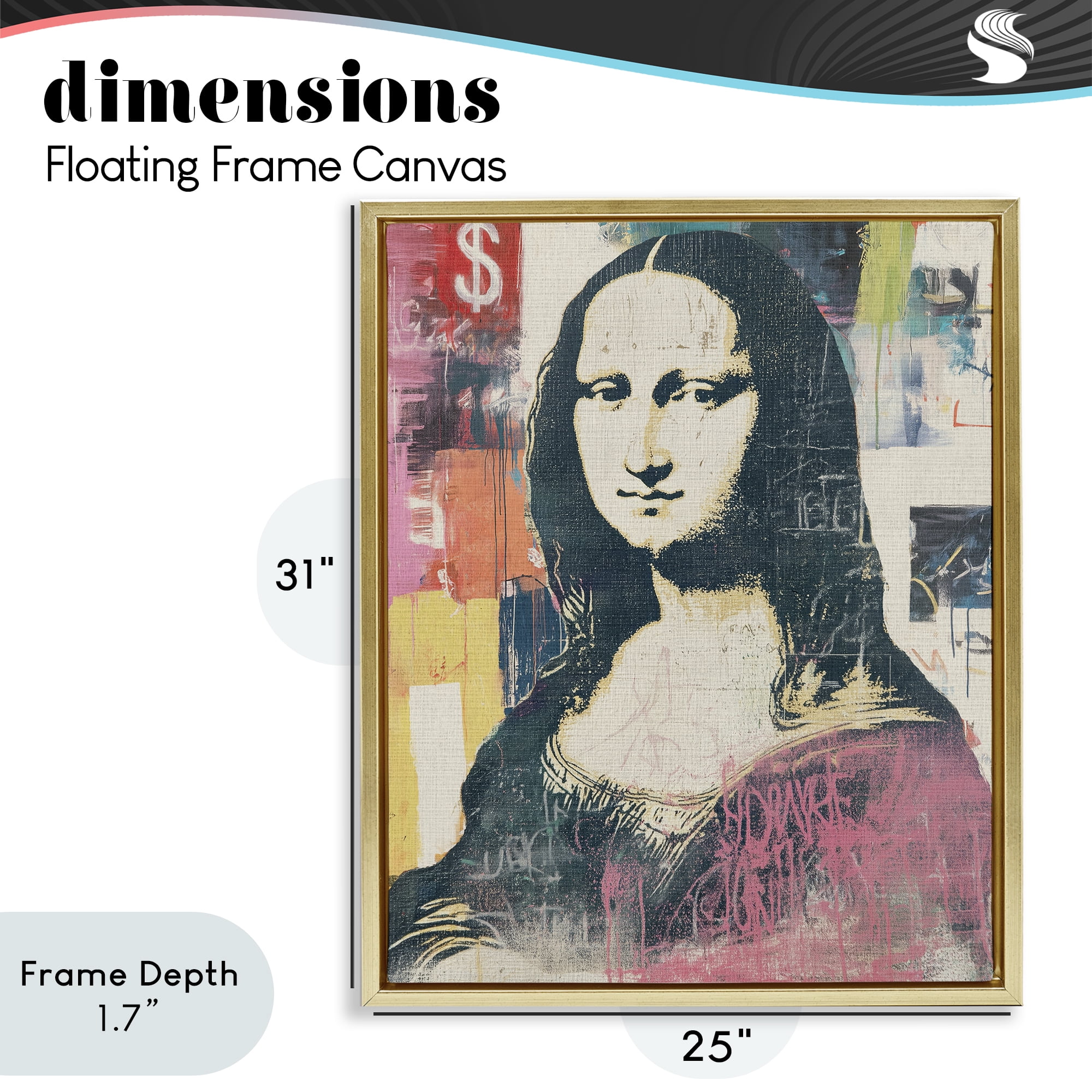 Stupell Industries Urban Renaissance Portrait Gold Framed Floater Canvas Wall Art, design by Svetlana Aleynikova