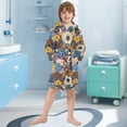thumbnail image 3 of FORMRS Kids Bathrobe Unisex Hooded Robe Toddler Pajamas Sleepwear, Size 4-6T, Beige Flowers, 3 of 7