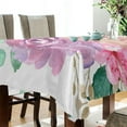 thumbnail image 3 of Pink Flower Pattern Rectangle Tablecloth, Dust Proof Anti Wrinkle Wipeable Table Cloth Tabletop for of Dinner Kitchen Wedding Holiday Party 60"x60" Home Decor, 3 of 7