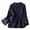 A-Navy1483, variant on XIAONU Women's Wisteria Embroidery Blouse Three Quarter Sleeve Round Neck Pullover Top Lightweight Elegant Casual Shirts