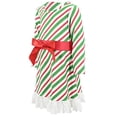 thumbnail image 2 of Girls Candy Cane Stripe Christmas Dress Outfit Clothes (2Y, Red), 2 of 5