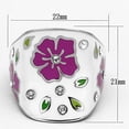 thumbnail image 2 of High polished (no plating) Stainless Steel Ring with Top Grade Crystal in Clear for Women Clear Stone Color Style TK830 Size 6, 2 of 4
