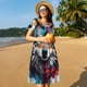 thumbnail image 4 of Fotbe Tie-Dye Wolf Head Vestido Largo de Moda para Mujer, Vestido Tipo Camiseta con Manga Corta y Estilo Casual a Rayas y Bloques de Color, 4 of 6