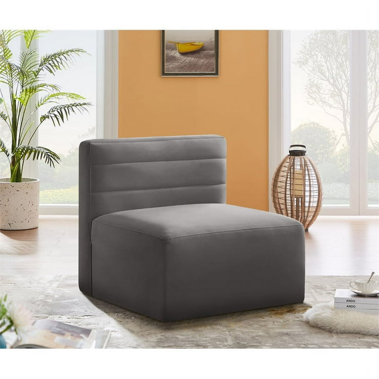 Meridian Furniture Tuft Velvet Modular Armless Chair Meridian Furniture Tuft Velvet Modular Armless Chair