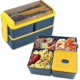 thumbnail image 1 of Bento Box Adult Lunch Box, 3-in-1 Stackable Lunch Containers-Excellence, 1 of 5