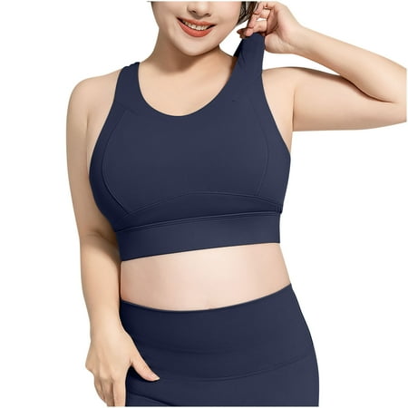 Bigersell Strapless Backless Bra On Sale Women s Bra Soild Wire Underwear Bra Everyday Gathering Sports Bra Yoga Underwear Balconette Bra Style F-933 Dark Blue L