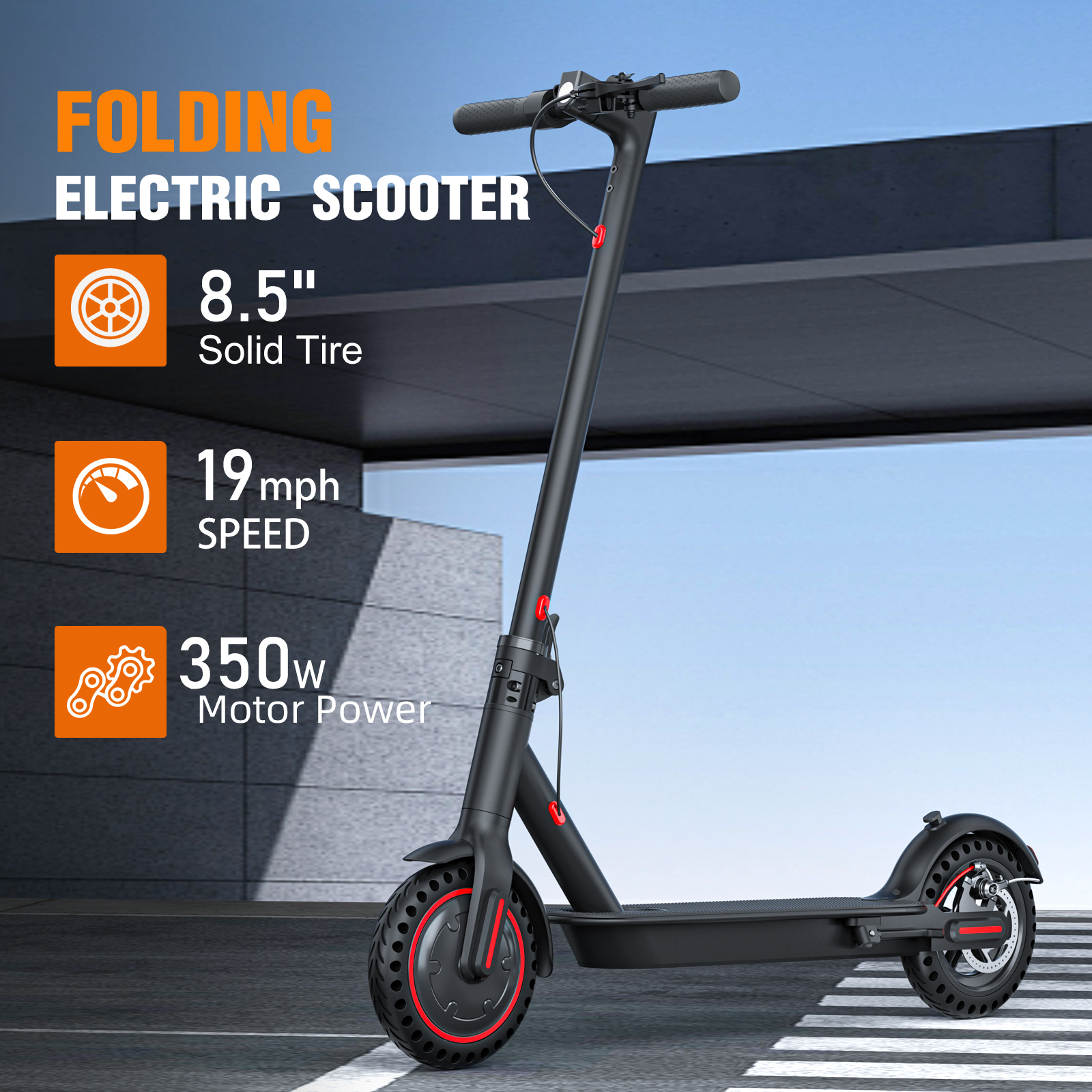 Electric Scooter Adults, Foldable 8.5"/10" Tires E Scooter for Adults, 19 Mph, 350W/500W Motor Fast Scooter, Kick Scooters Max 21 Miles Long Range for Commuting, Heavy Duty E-Scooter, Christmas