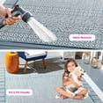 thumbnail image 3 of SAFAVIEH Courtyard Evander Geometric Indoor/Outdoor Area Rug, Ivory/Aqua, 2' x 3'7", 3 of 12